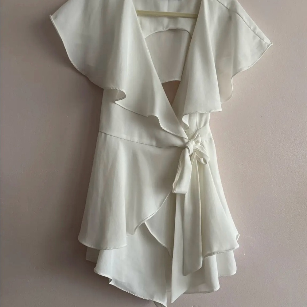 DO+BE Cream Ruffled Jumpsuit